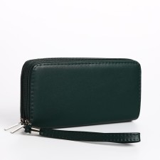 Women's wallet with lightning, green color