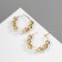 Bus-ring earrings compound, white color in gold