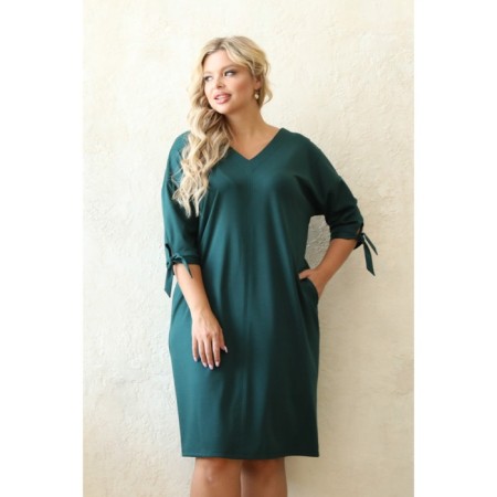 Women's dress, size 52, green color-11