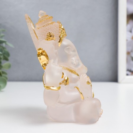Souvenir Polystone "Ganesha - Indian Divine" transparent with gold 14x8x7 cm-1