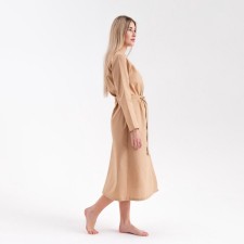 Welfare Women's dressing gown Economy and I am size 50-52, beige color, 100% cotton, 200g/m2