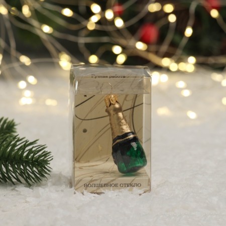 Christmas tree decoration "Champagne", mini series "Sun", in gift packaging, H-6-2