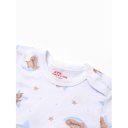 Body baby with short sleeve "Dream", Milk/Blue color, Height 80-1
