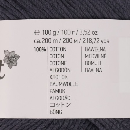 Yarn "Bouquet Unicolor" 100% cotton 200m/100g (3204 Dark Jeans)-3