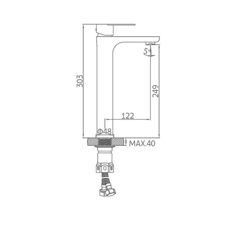 ACCOONA A91207F shell mixer, single -leaf, pour length 122 mm, black-6