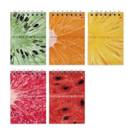 Notepad A7, 40 sheets on the crest Exotic Fruits, cover laminated cardboard, block 55g/m2, mix