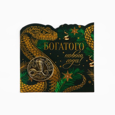 Coin New Year's amulet "New Year: rich New Year", Diam 2.5 cm-5