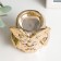 Ceramics candlestick for 1 candle "Council with chamomile" gold 7x7x6.5 cm