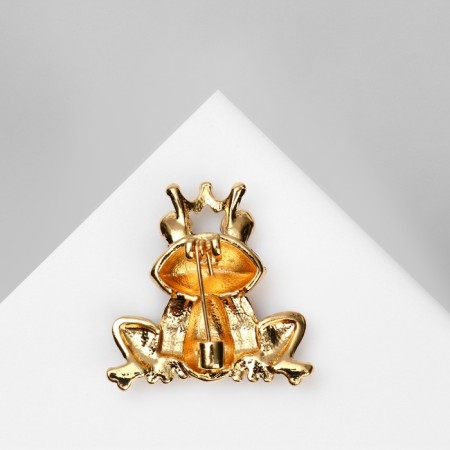 Brooch "Frog" Queen, colored in gold-1