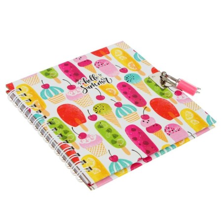 Notebook with a pen and a lock A5, a gift box, 45 sheets, in a ruler, on a crest, mix-3