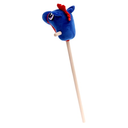 Soft toy "Horse-horseman", on a stick, mix, blue color-2