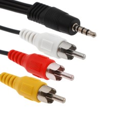 Audio cable-adapter/video Luazon Cab-2, Jack 3.5 (M)-3XRCA (M), 1.5 m, black