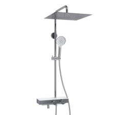 The shower system Wasserkraft A113.119.127.ch Thermo, tropical shower, thermostat, chrome