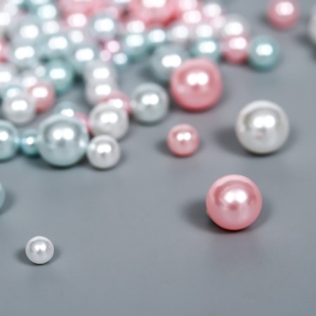 Decor for creativity plastic "Balls. Pink dreams. Assorted" D = 3-8 mm, set 10 grams-1