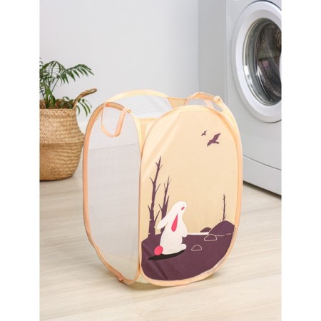 Basket-grid of the shade "Bunny", folding, 32 × 32 × 52 cm, lilac color-7