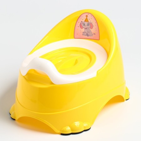 Pot children's anti-slip "Baby-compot" with a lid, a removable bowl, color yellow