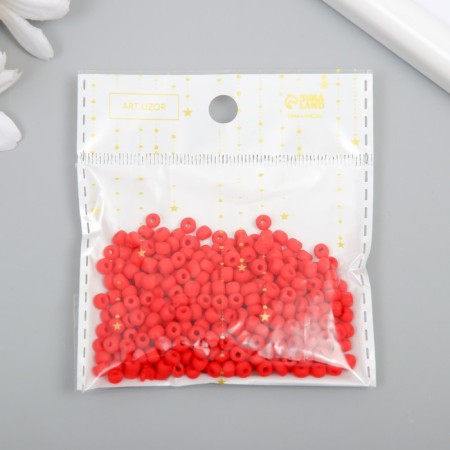 Glass beads 6/0 "matte. Red Chestan" 30 g-3
