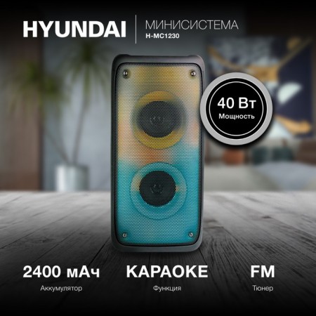 Hyundai H-MC1230 Black 40W FM USB BT Micro SD-2
