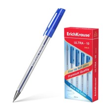 Ballic handle Erich Krause Ultra-10, node-bela 0.7 mm, line thickness 0.26 mm, blue ink, letter line 2000 meters