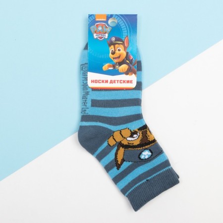 Puppy patrol. Socks PAW Patrol "Gonchik", blue/blue, 16-18 cm-2