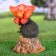 Garden Figure-Hedgehog Hedgehog "Hedgehog on Stroum with Flower" from polystone, 26cm, average