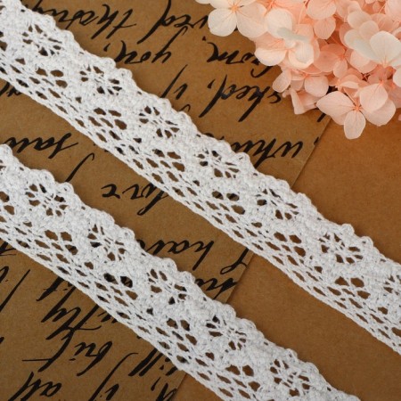 Knitted lace, 27 ± 3 mm × 2.7 ± 0.5 m, white color-1