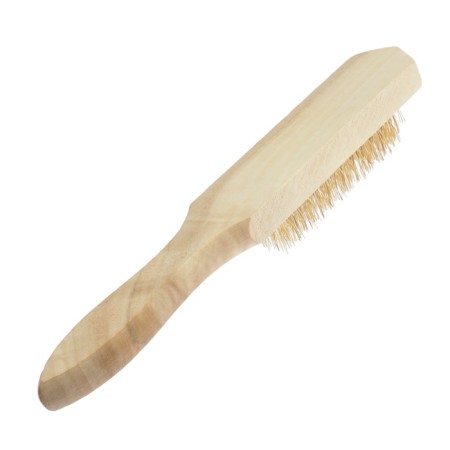 Metallic manual scrap brush, wooden handle, 5-row-6