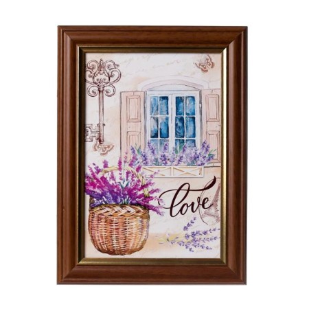 Key "window with lavender" 15x21 cm nut-6