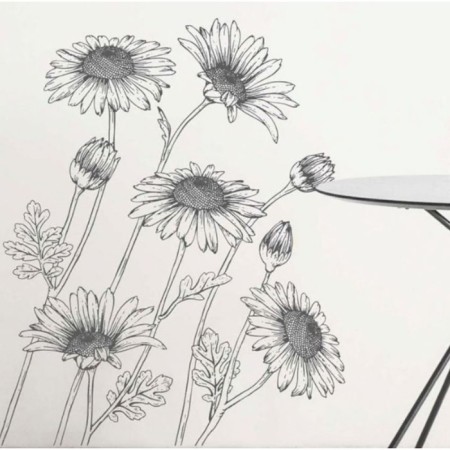 Stick plastic interior black "chamomile" 90x30 cm