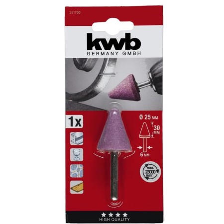 ABRASICABLE BARSEN BARSED for drill KWB, D = 25x30 mm, shank d = 6 mm, 23000 rpm-1
