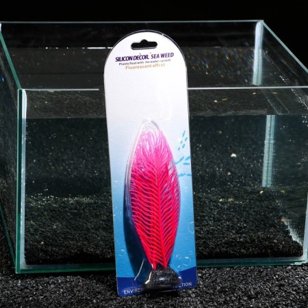 Silicone Aquarium plant, glowing in the dark, 6.5 x 18 cm, pink-3