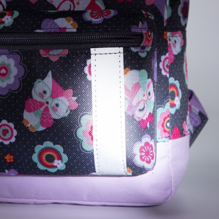 Baby backpack on lightning, external pocket, gray/pink color-3