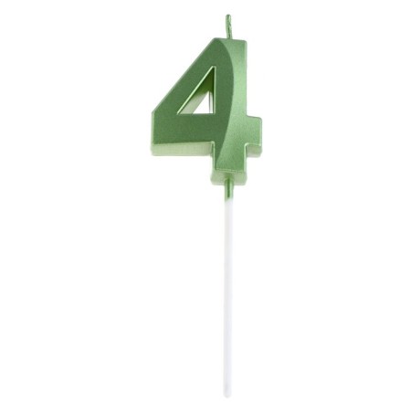 Candle in the cake on the skewer "Gran", the number "4", the emerald, 5 cm-5
