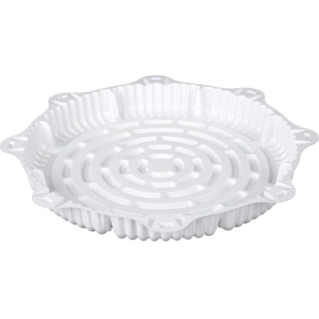 T-450D cake container, round, white color, size 33.8 x 33.8 x 4 cm