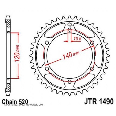 Vedica star, JT 1490.40, chain 520, 40 teeth