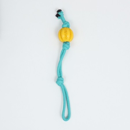 A wicker cable toy with a ball, up to 45 cm, up to 115 g, blue/yellow-1