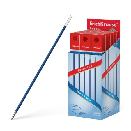 Ballic shaft 1.0 mm, erichkrause, for pens R-301, 140 mm, blue ink blue