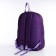 A backpack with a zipper, external pocket, purple color