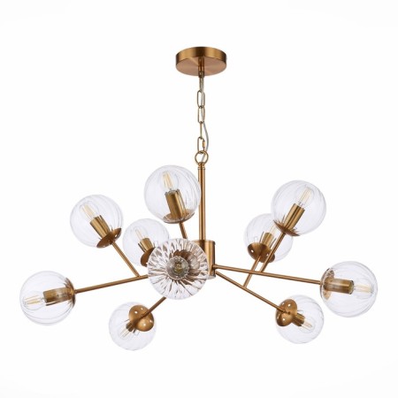 Suspended EVOLUCE lamp. Sle220803-10. Andria. 10x40 watts, E14, 81x81x52 cm, brass color-3