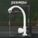 The tap for one water Zein Z2021, plastic, chrome aerator, high R-shaped spout, white
