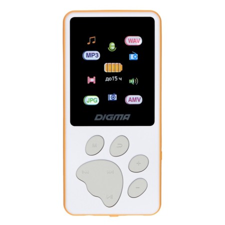 Hi-Fi Flash Digma S4 8GB White/Orange/1.8 "/FM/MicrosDHC-7