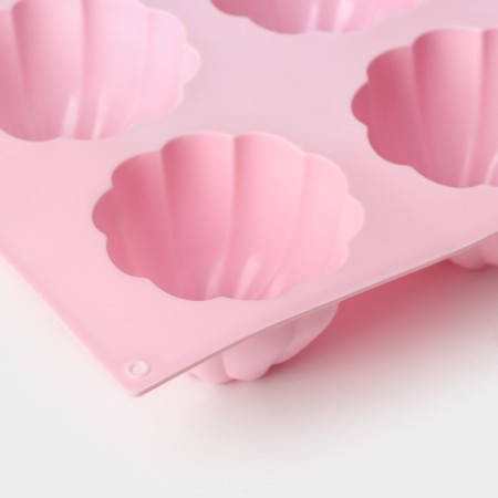 The form for baking the share "Sweets. Mousse ", silicone, 29.5 × 17.5 cm, 6 cells, color mix-4