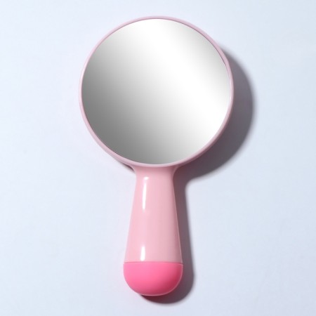 Mirror with a handle, D mirror surface 7.3 cm, pink color-2