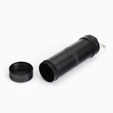 Waterproof keychain-container for small things, black, 7 cm-1
