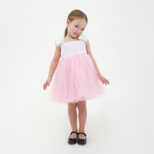 Dress elegant children's KAFTAN, p. 34 (122-128 cm), white/pink