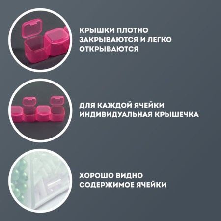 Organizer for decor, 4 cells, 10 × 2 × 2 cm, color mix-2
