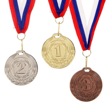 Prize medal 049 diam 5 cm. 1 place. The color of evil. With a ribbon-1