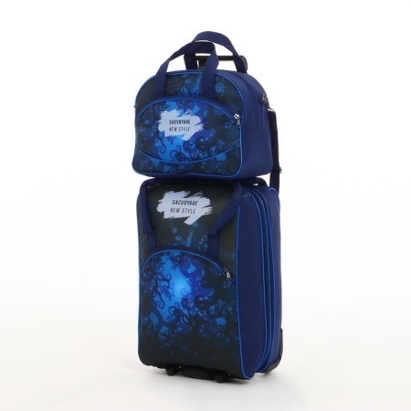 Small Small 20 "with a bag, a lightning department, an external pocket, with an extension, the color is blue