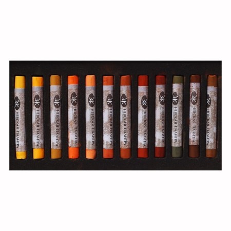 Pastel dry, set 12 colors, Soft, ZHK "Sonnet" "Earth Tones", D-8 mm /L-60 mm round section, art, 7141244-4