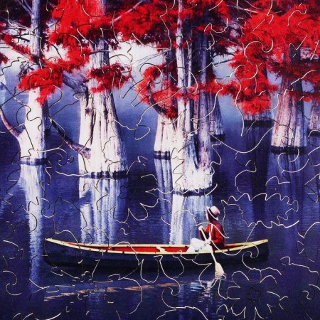 Figure puzzle “Lake with cypress trees”, 110 parts, 28.8 × 20.2 cm-1